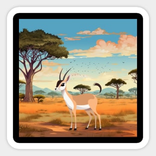 Springbok Against The Backdrop of The Savanna Sticker